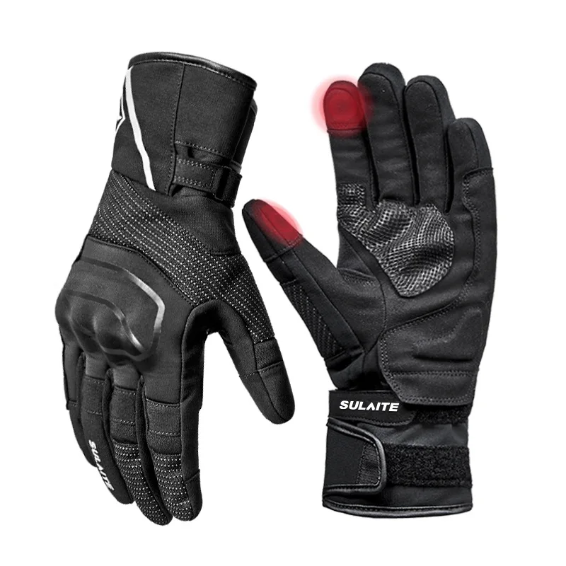 SULAITE G9 Motorcycle Gloves Winter Warm Touchscreen Full Finger Anti-slip Palm Reflective Detail Adjustable Wrist Riding Gear