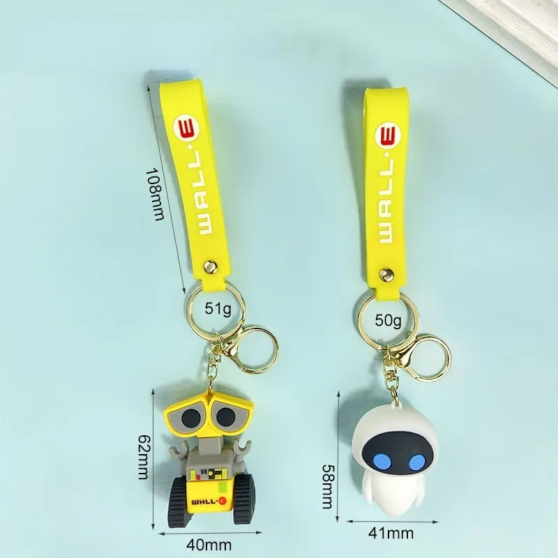 Disney Cute Cartoon Robotron WALL.E Eva Keychain Boys Girls Student Knapsack Pendant Jewelry Christmas Birthday Gifts