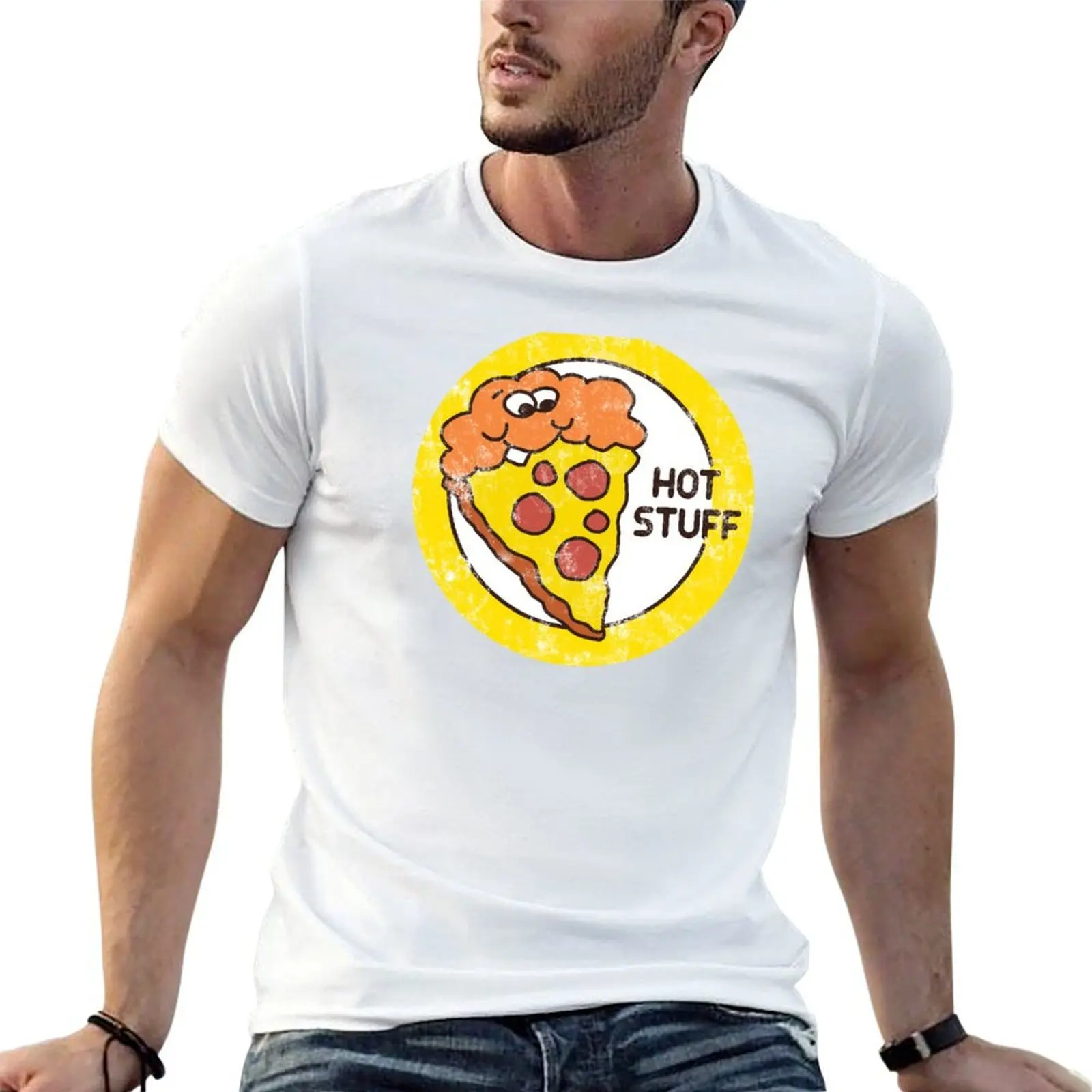 1980's Vintage Pizza Sticker T-Shirt t shirts for man pack white man t shirts for men t shirt personalised T-shirt