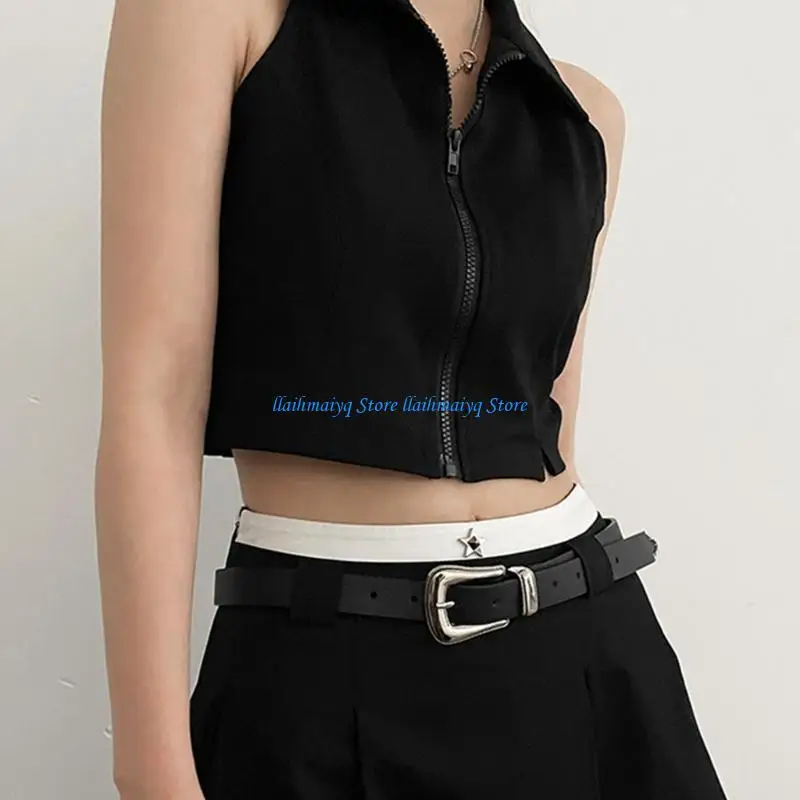 

573B Women Pants Belt All Matching Wide Belt for Jeans Cool Girl Waist Decoration