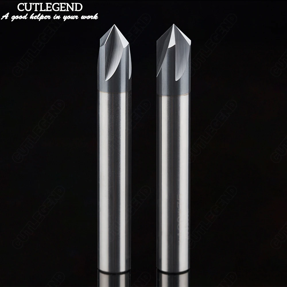 HRC60 Chamfer Milling Cutter 90 Degree 4 Flutes Carbide Corner Countersink Chamfering Mill Deburring 4 6mm Edges V Groove Router