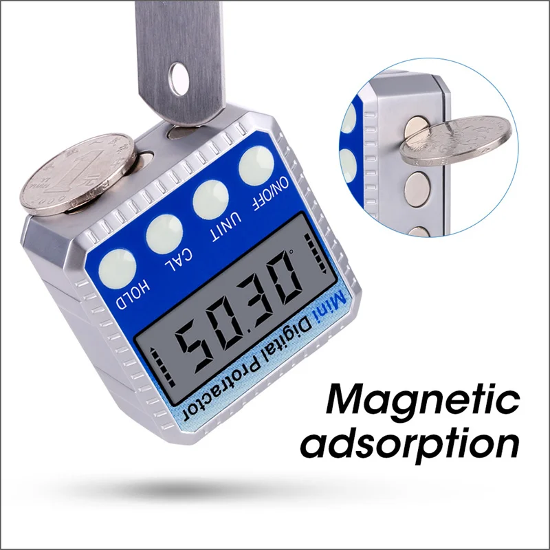 

Magnetic Mini Digital Protractor 360° Digital Inclinometer Electronic Slope Angle Ruler Digital Level Angle Finder Measure Tool