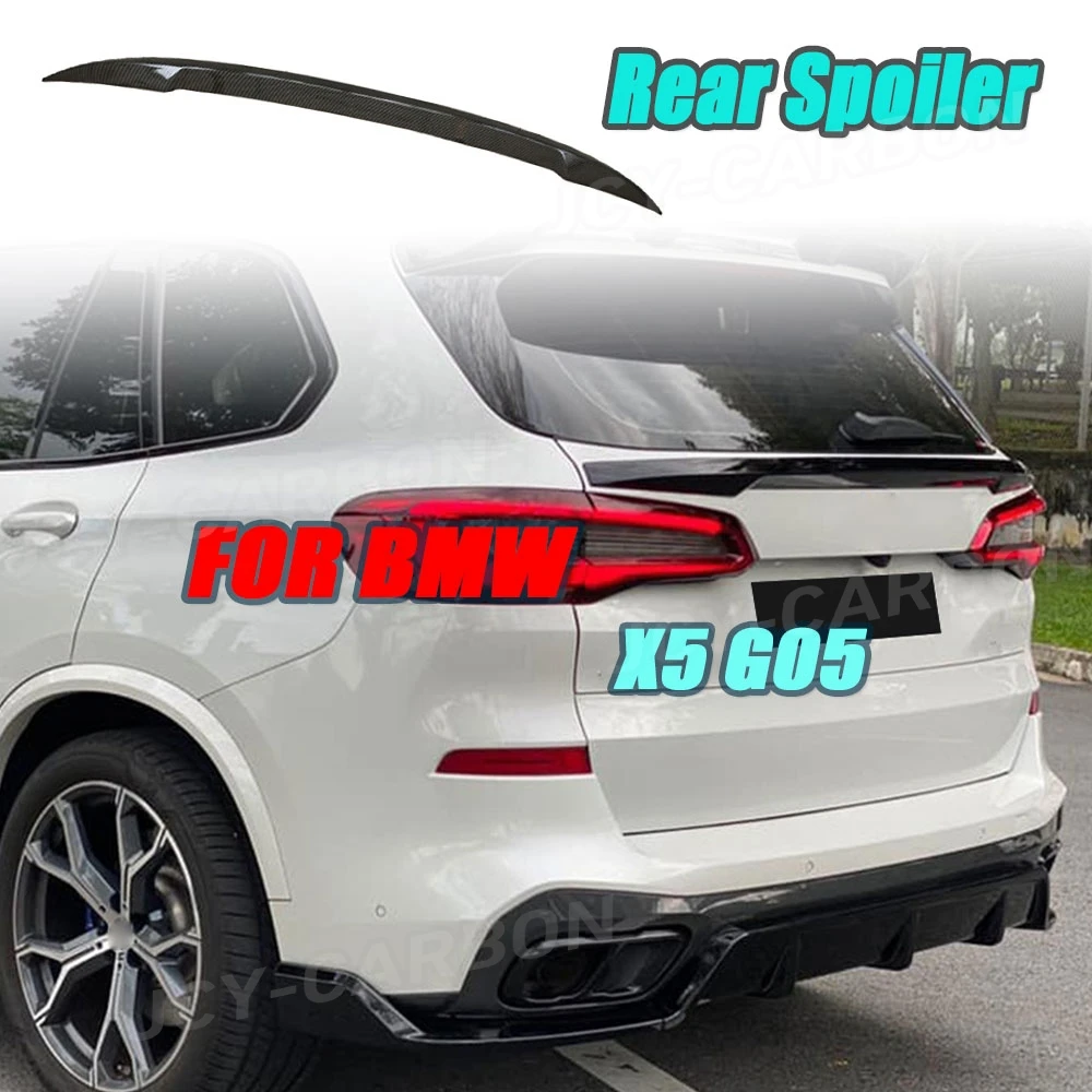 

JCYECF ABS Material Carbon Look Rear Trunk Lip Spoiler Gloss Black Bumper Wings For BMW X5 G05 2019 UP Car Styling