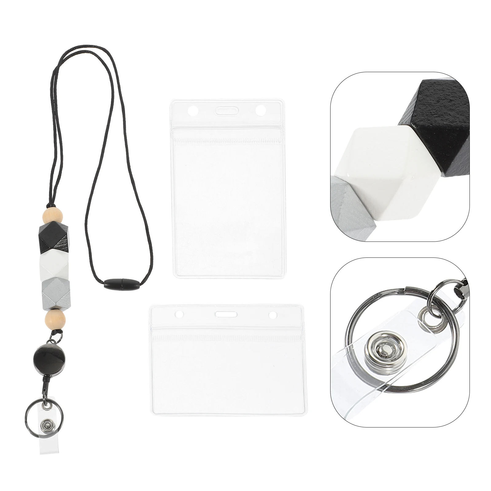 

Badge Holder and Lanyard Id Card with Retractable Holders for Aluminum Alloy Plastic Cards Sleeve Lanyards Student Key
