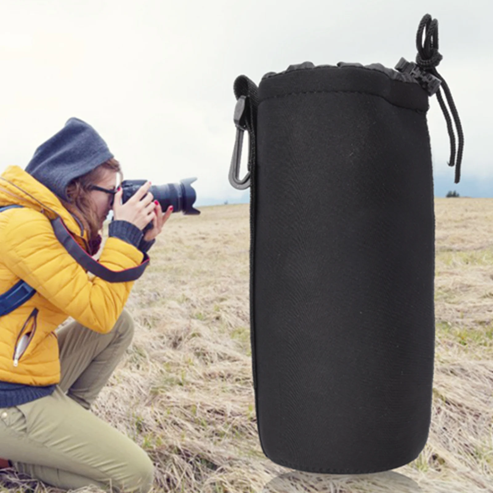 

Портативный неопреновый чехол-сумка для объектива DSLR-камеры S M L XL, черный, эластичный, с амортизацией, для хранения объективов