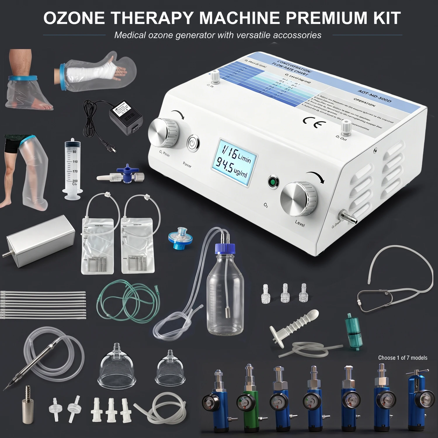 Ozone Machine O3 Generator Full Kit with Accessories for Ozonoterapia