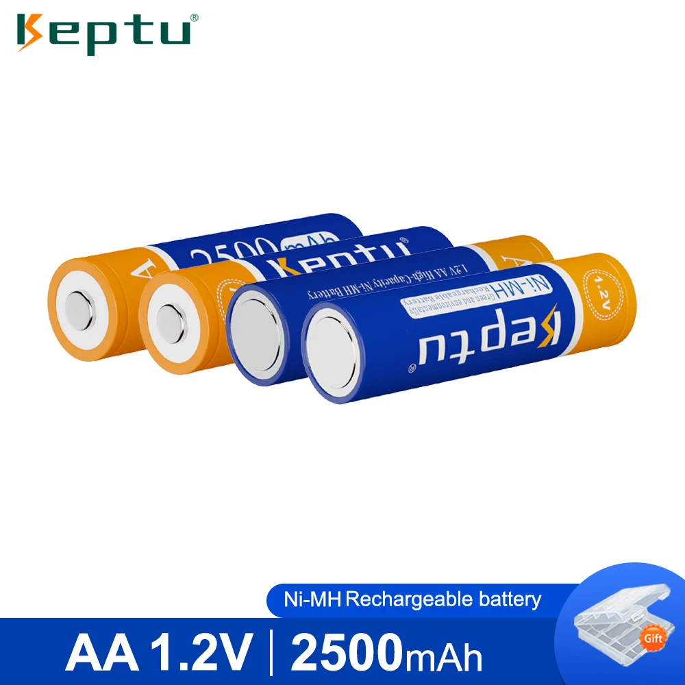 

KEPTU AA 2500MAH battery 1.2V NIMH aa Rechargeable Batteries 2A precharge LSD Batteries Ni-MH for Camera toys remote control