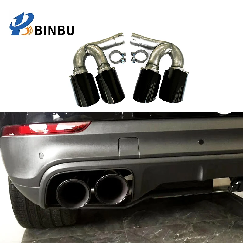 

For Porsche Cayenne E3 9Y0 Exhaust Pipe Stainless Steel 304 Tail Throat Black Retrofitting Kit 2018-2020