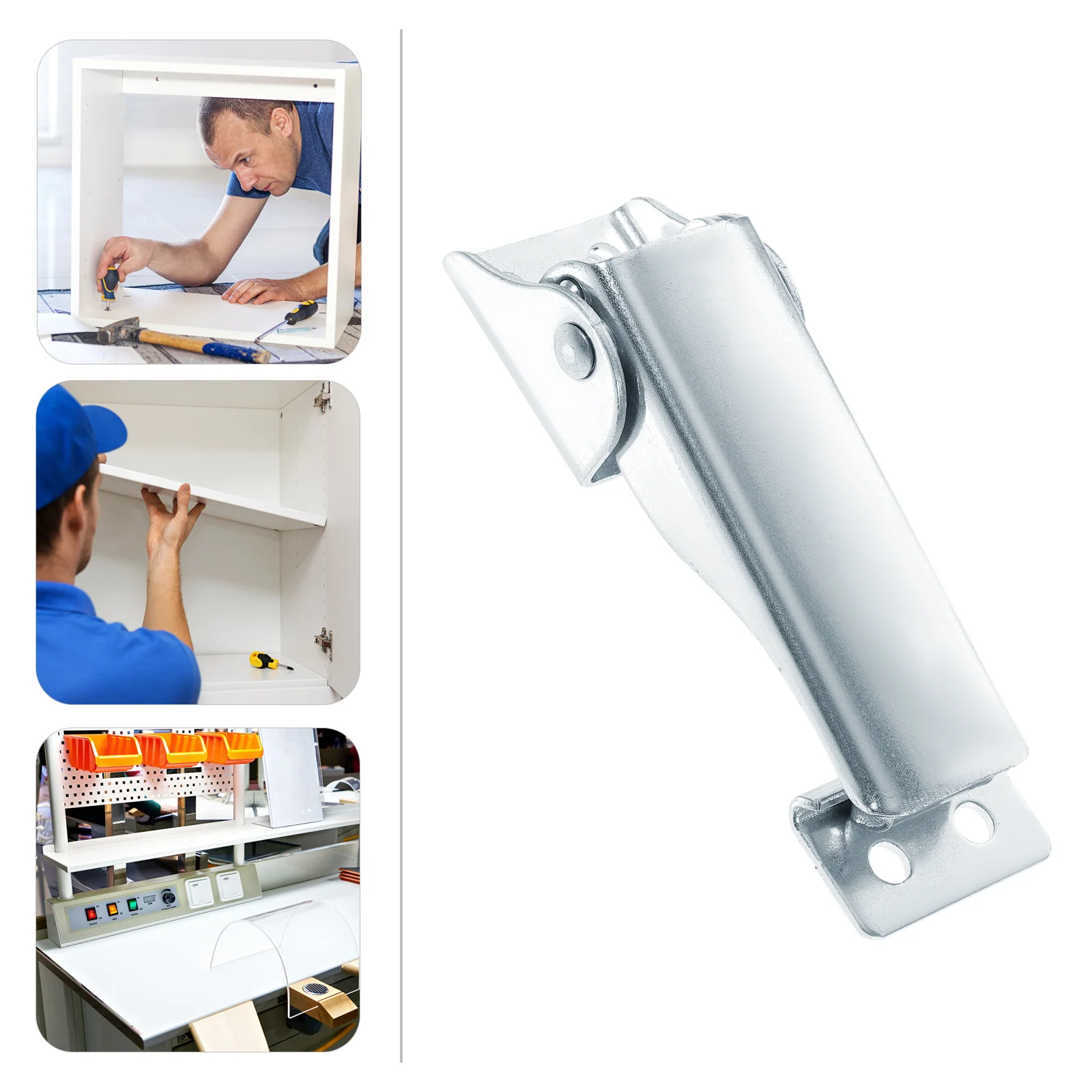 

Hook Latch Lock Adjustable Metal Fastener for Machinery Devices Resistant Replacement Latch with Installation Holes