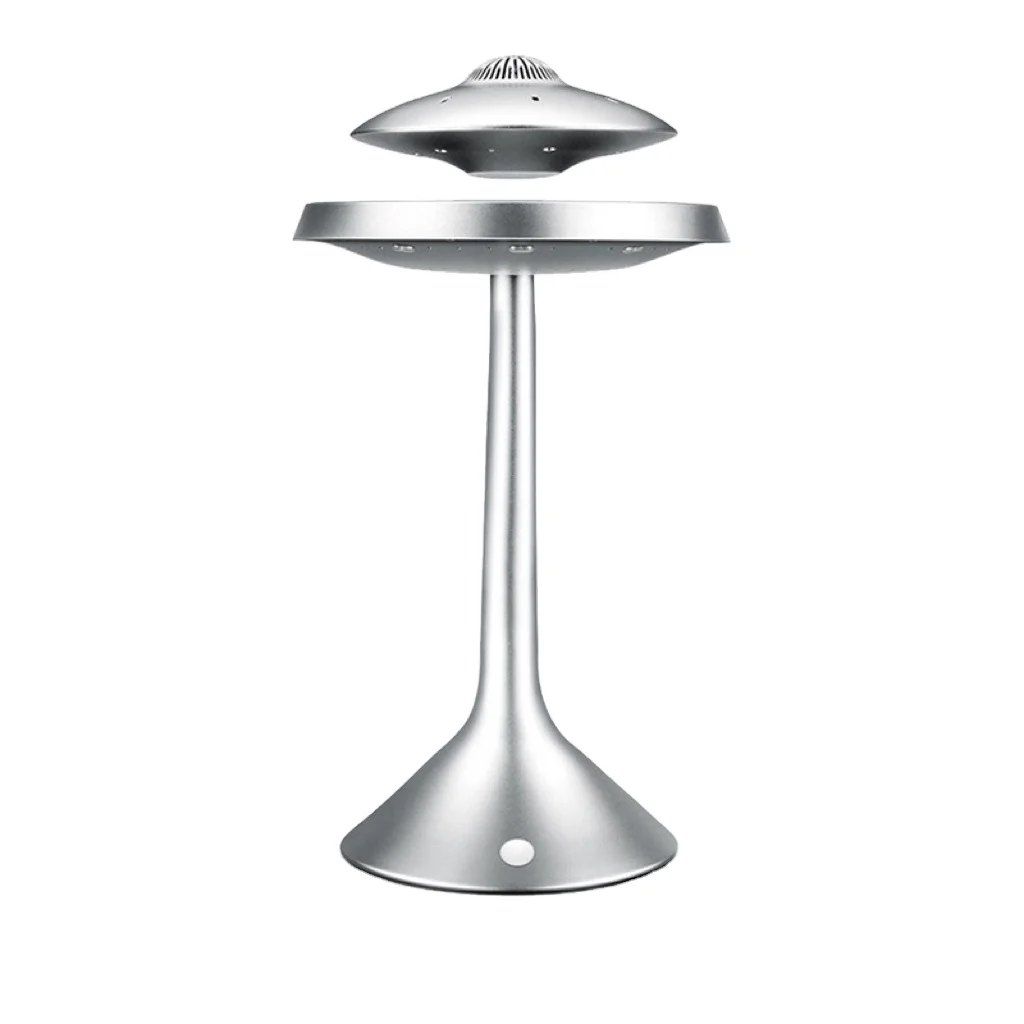 Magnetic Levitation Smart Speaker with RGB LED Lighting 3D Surround Sound Wireless Charging UFO Design