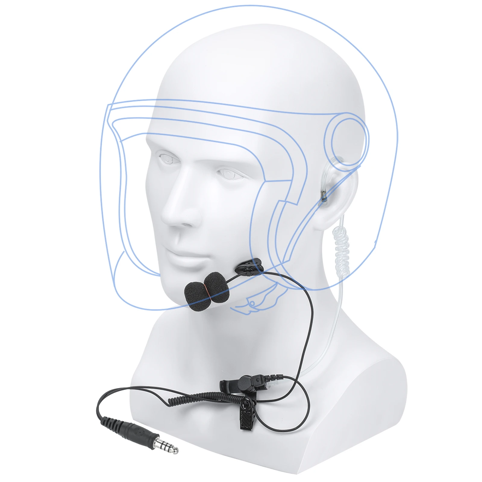 U94X PTT Air Tube Microphone for Motorola GP3188, CT450, Kirisun S780U, HYT TC-505 - Compact, Easy Install