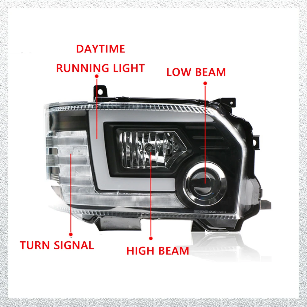 

Светодиодные фары для TOYOTA HIACE 14-18 EMARK, стиль, полностью светодиодные DRL, автомобильные фары в сборе, аксессуары для сигнала, модифицированная лампа