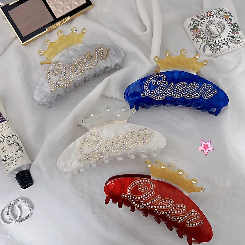 

Заколка для волос Queen со сверкающими стразами, инкрустированные бриллиантами, модные аксессуары для волос для женщин