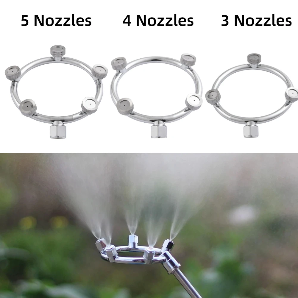 Spray Nozzle Electric Spray Accessories High Pressure Stainless Steel Metal Circular Nozzle Horticultural 3/4/5 Head Multi Eye