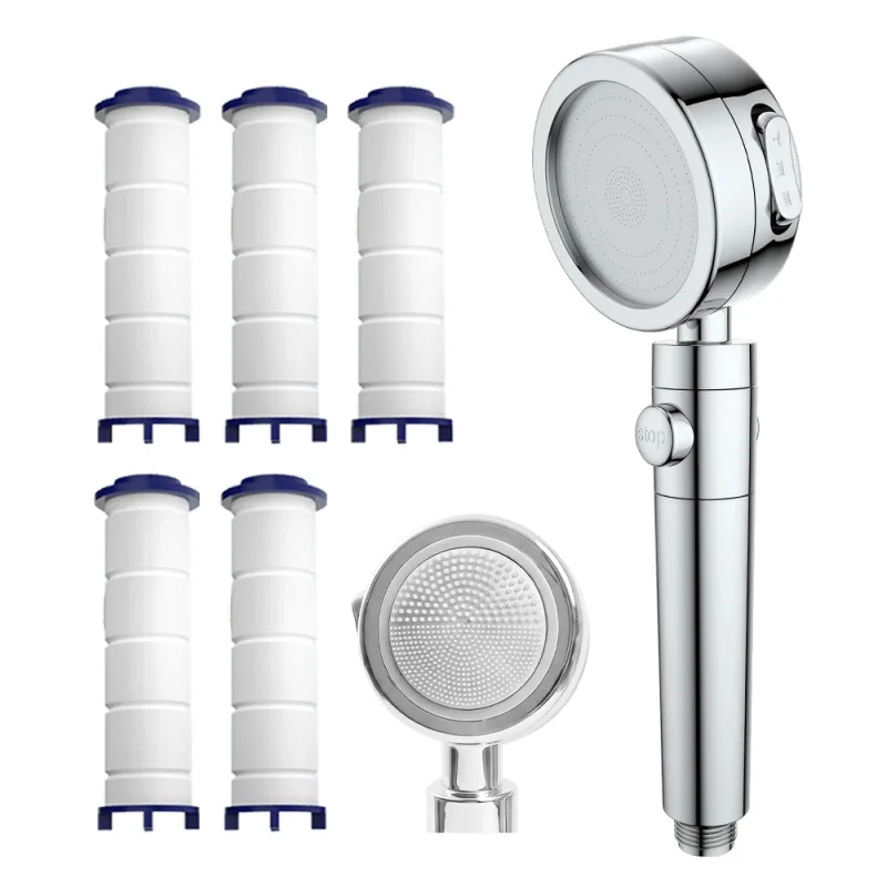 

Душевая лейка с фильтром, высоким давлением, 3-ступенчатой регулировкой массажного режима, дорожная душевая лейка, многоуровневая регулировка, отрицательное давление