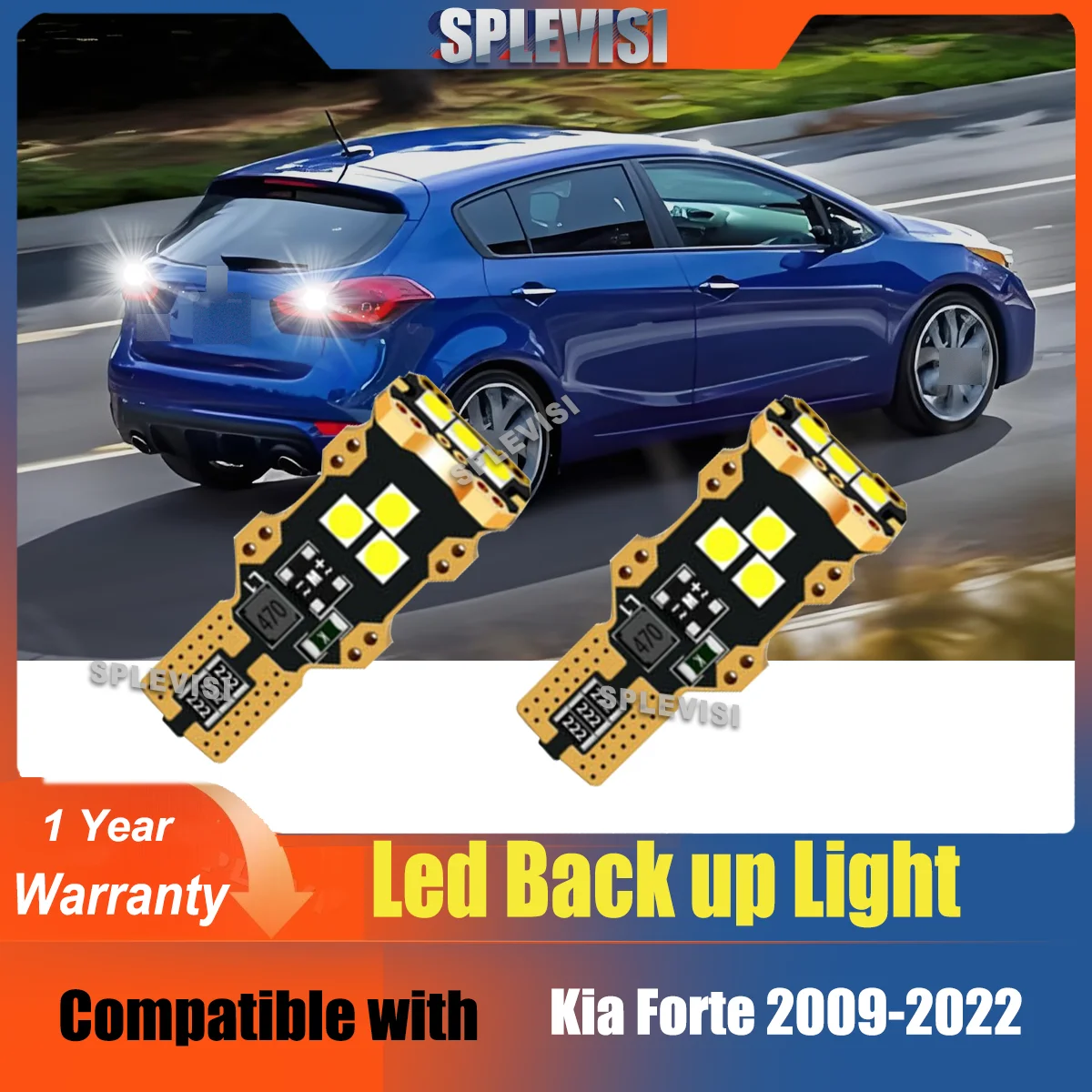 

2pcs T15 921 Backup Reverse Light Canbus 12V For Kia Forte 2009 2010 2011 2012 2013 2014 2015 2016 2017 2018 2019 2020 2021 2022