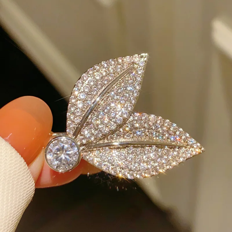 SENYU Super Shiny Leaf Korean style Hairpins Beautiful Cubic Zirconia Micro-inlay Hairclip Fashion Hairband Bridal Jewelry Gift