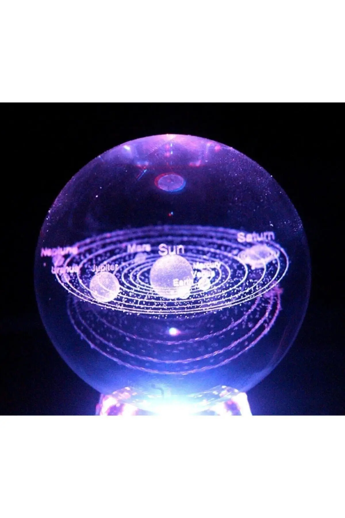 Solar System Lighted Glass Globe Small Size Snow Globe Souvenirs Home Office Decoration Decorative Lighted Balls