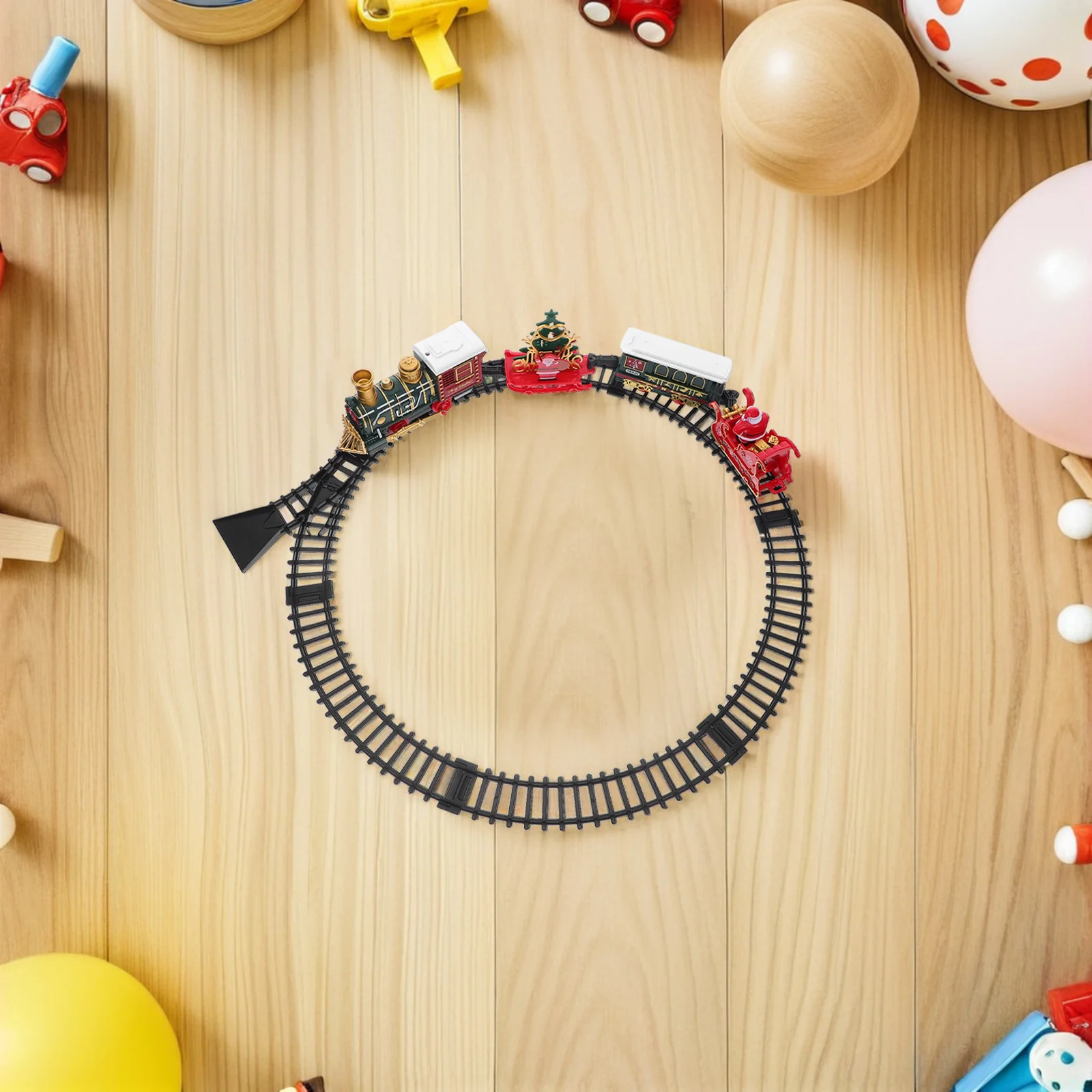 1Set عيد الميلاد قطار أضواء المسار الكهربائي الموسيقى الرجعية قاطرة تحت شجرة Playset للأطفال لعبة قطار للأطفال