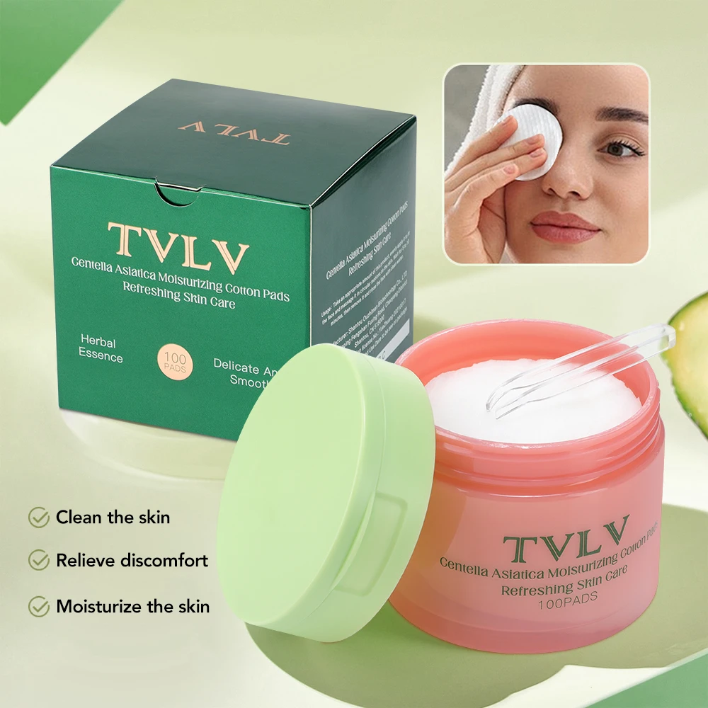 

100Pcs Skincare Toner Pads with Centella Asiatica Niacinamide Cleansing Cotton Pads Deep Hydrating Moisturizing Toner Cotton Pad