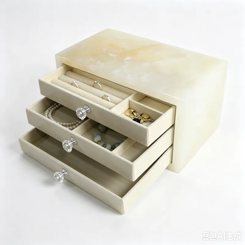 Marble Necklace Collection Box Drawer jewelry Organizer Case Creativity Bracelet Storage Boxes Luxury Gift Ring Organizers Cases