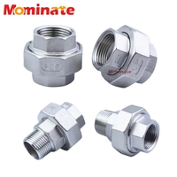 1Pcs Stainless Steel 304 BSPT 1/4‘’ 3/8‘’ 1/2‘’ 3/4‘’ 1‘’ 2‘’ Male To Female Threaded Union Cast Live Connection Pipe Fitting