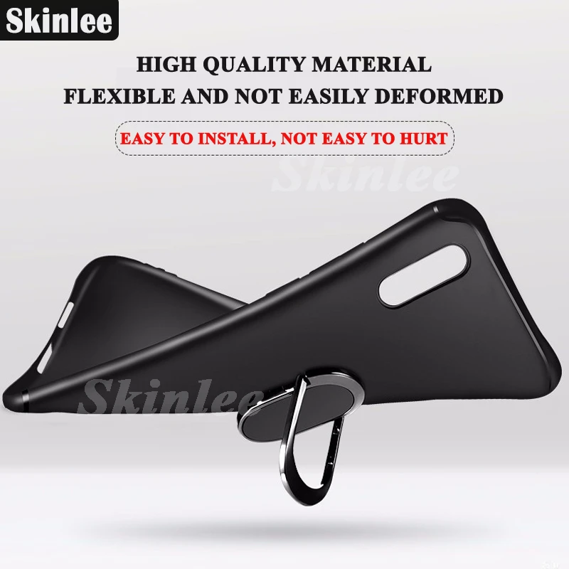 Skinlee For ZTE Blade V40 Pro Case Full Protection Silicone Matte Cover With Ring For ZTE Blade V40 Vita Shockproof Case