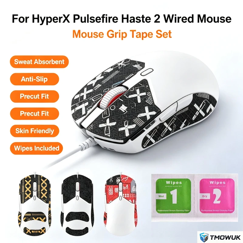 Ultra-Thin Sweatproof Grips For HyperX Pulsefire Haste 2 Wired Mouse,Premium Gaming Accessory With PTFE Replacement Mouse Skates