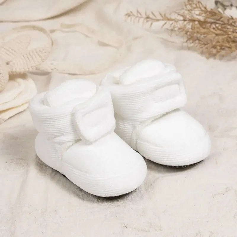 

2025 winter snow baby boots, newborn warm, boys and girls solid color baby shoes, 8-14 months old baby walking cotton shoes