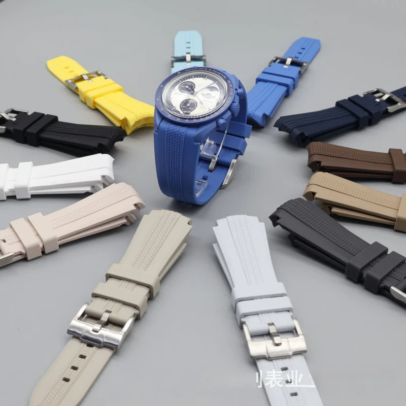 DedicatedOMEGASwatch Cinturino per orologio congiunto Planet Series Orologio in tessuto Cinturino in silicone liquido20mm