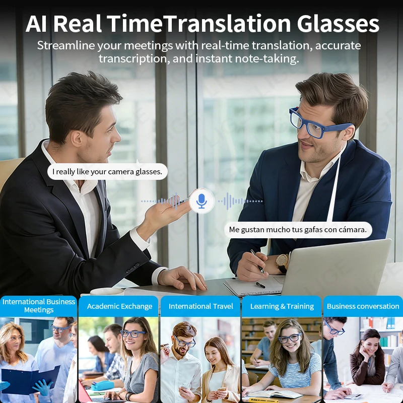 LIGE 1080P Smart Glasses 500W HD Camera AI Recognition WiFi Bluetooth Dual Mic Noise Cancel for Cycling Sports Outdoor Men Women - view 5