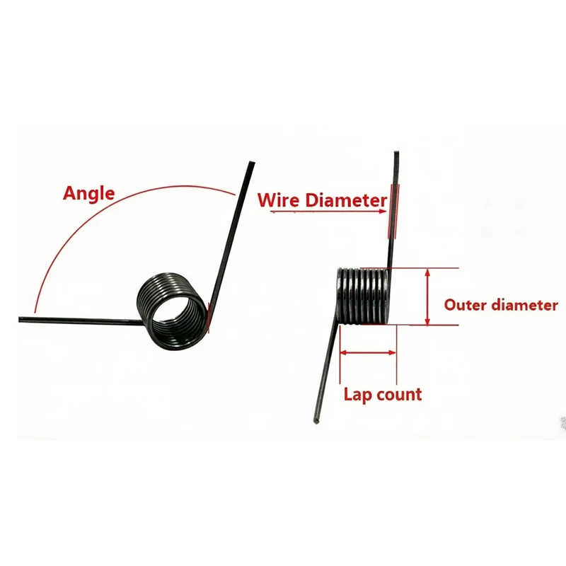 5 pcs Right Rotation Spring Torsion Springs: 0.3mm Wire, 2.5-6mm OD, 60-180°—Factory Direct Sales