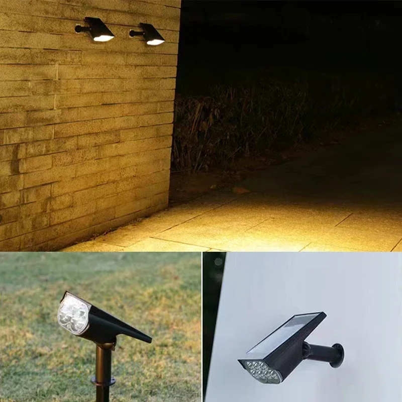 1/2/3Pcs Solar Powered 7LED Lamp Adjustable Solar Spotlight In-Ground IP65 Waterproof Landscape Wall Light Outdoor Lighting