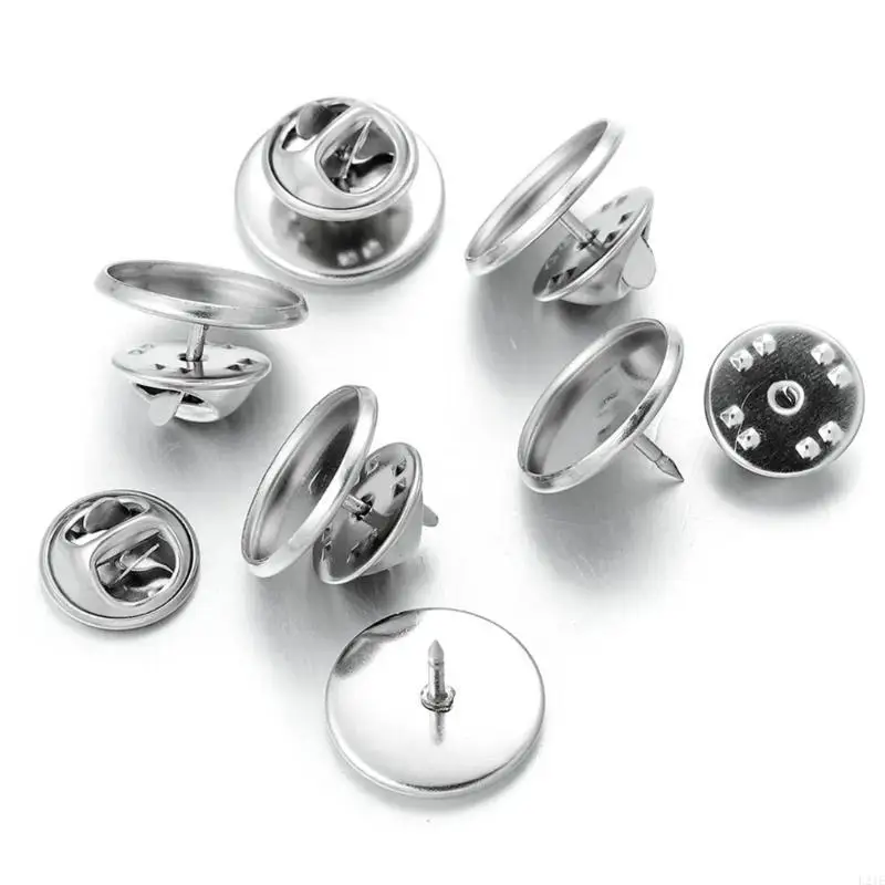 

L21E Bulk Set Of 5 Stainless Steel Brooch Base Butterfly Pin Backs Badge Holders Secure Lapel Pins Clutches Fasteners