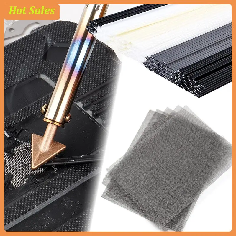 

AA05 110Pcs Plastic Welding Kit,ABS PP PVC PE Plastic Welding Rods,Stainless Steel Welding Repair Mesh,Car Bumper Repair Tool