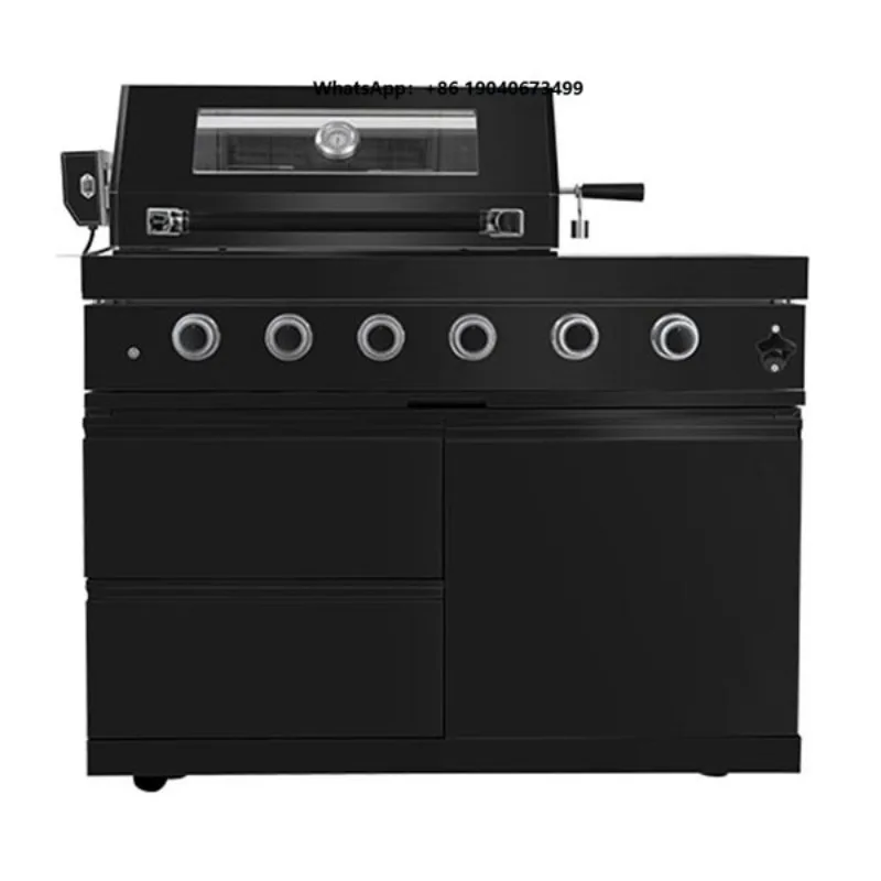 Burner Black Steel Grills with Single Side Oven FWX
