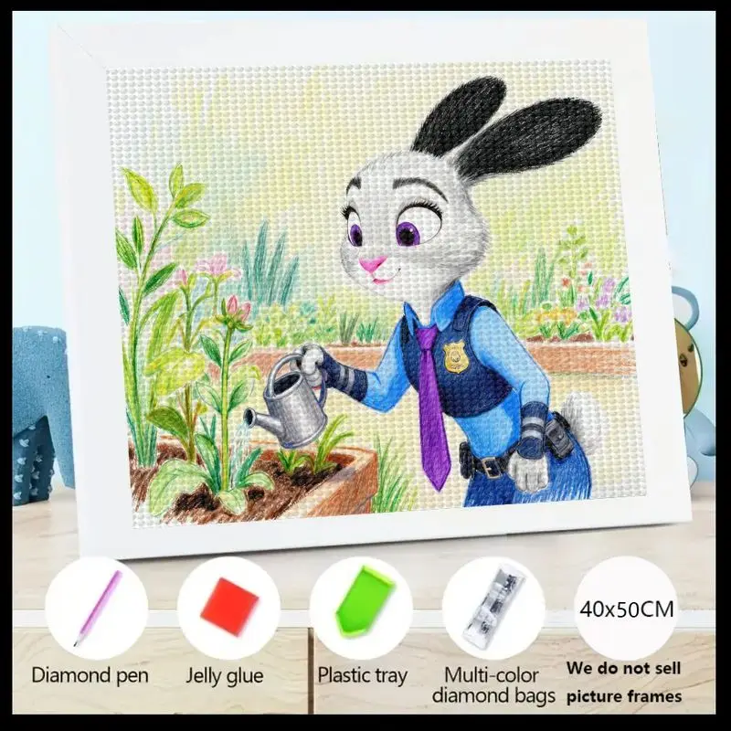 

1 шт. 5D DIY комплект алмазной живописи, Disney Zootopia Judy Hopps персонаж искусства, милое мультяшное животное полная дрель алмазная вышивка, Ga