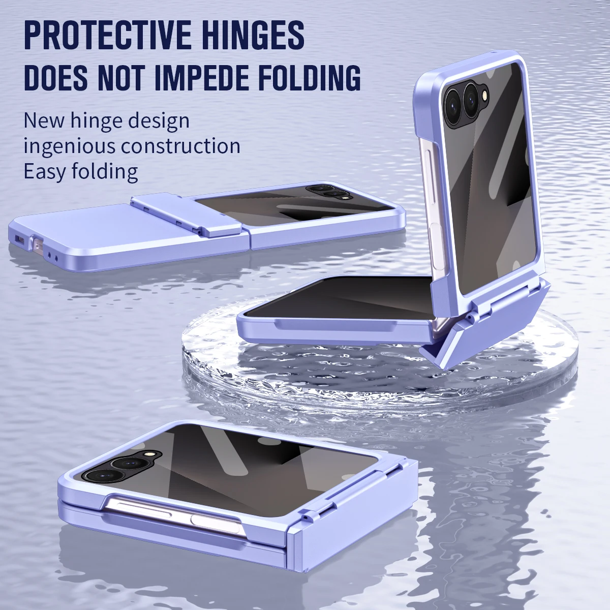Für Samsung Galaxy Z Flip 8 7 6 5 Luxuriöse Matte Handyhülle mit Spiegelfolie Faltbares Scharnier Stoßfester Schutz Harte Abdeckung