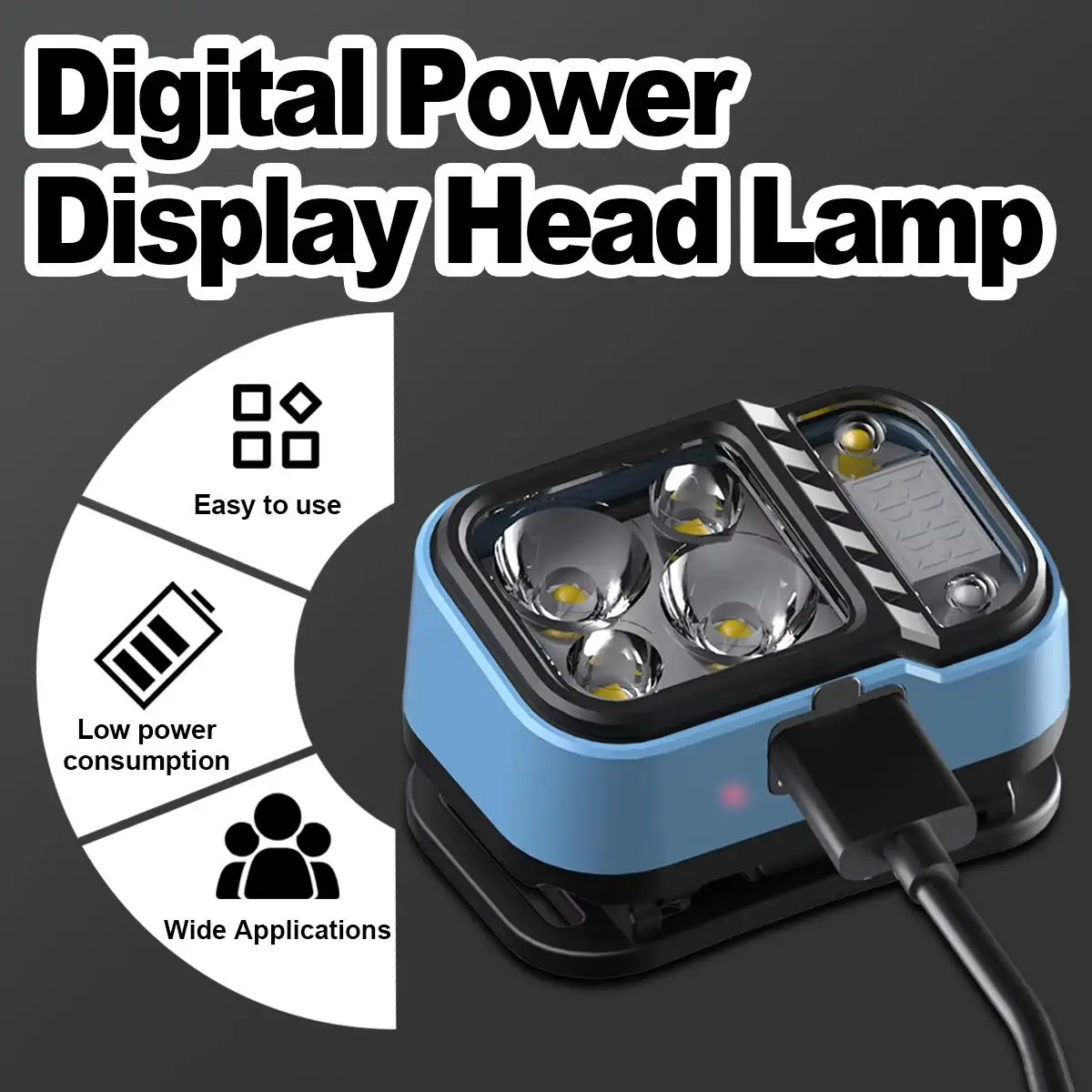 

Adjustable Led Headlamp Torch High Power Usb Waterproof With Power Display Motion Sensor Rechargeable Cob Head Headlamps Running