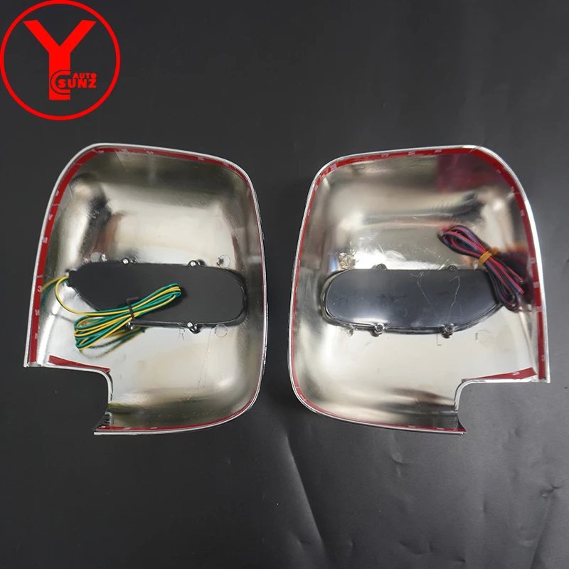 YCSUNZ abs chrome led rearview mirror cover parts accessories for Toyota Hiace Commuter 2005-2018 2008 2009 2010 2012 2014 2018