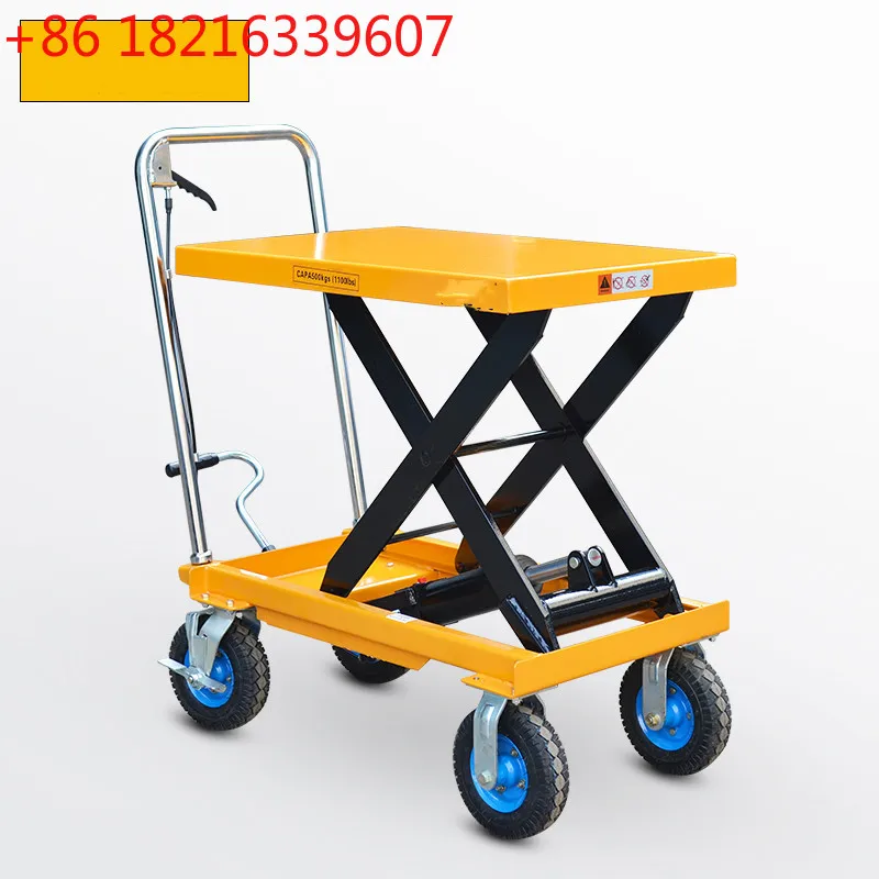 

Inflatable large wheel manual mobile trolley lifting platform off-road loading and unloading truck