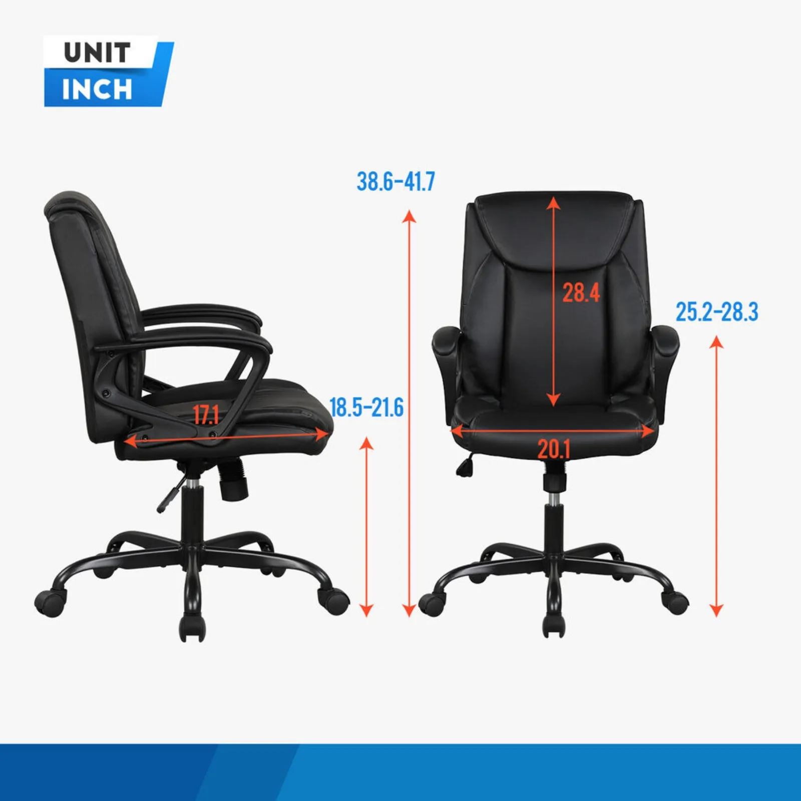 Home Office Chair Ergonomic Desk Chair PU Leather Task Chair Rolling Swivel United States