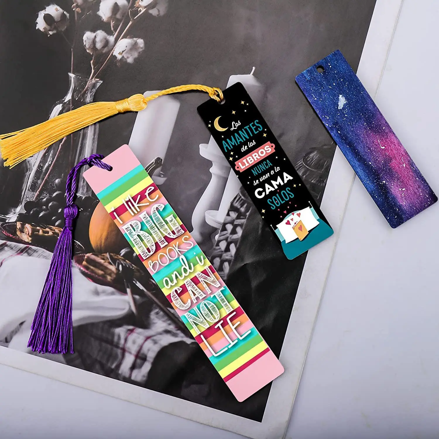 30 Pcs Sublimation Blanks Bookmark, Sublimation Blanks with 30 Pcs Colorful Tassels for DIY Bookmarks Crafts Projects