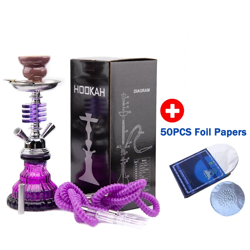 Arabic Shisha Set Small Double Pipe 2 Portable Hookah Set Wood Smoke Hose Accessories Birthday Gift Party Bar Home Decoration