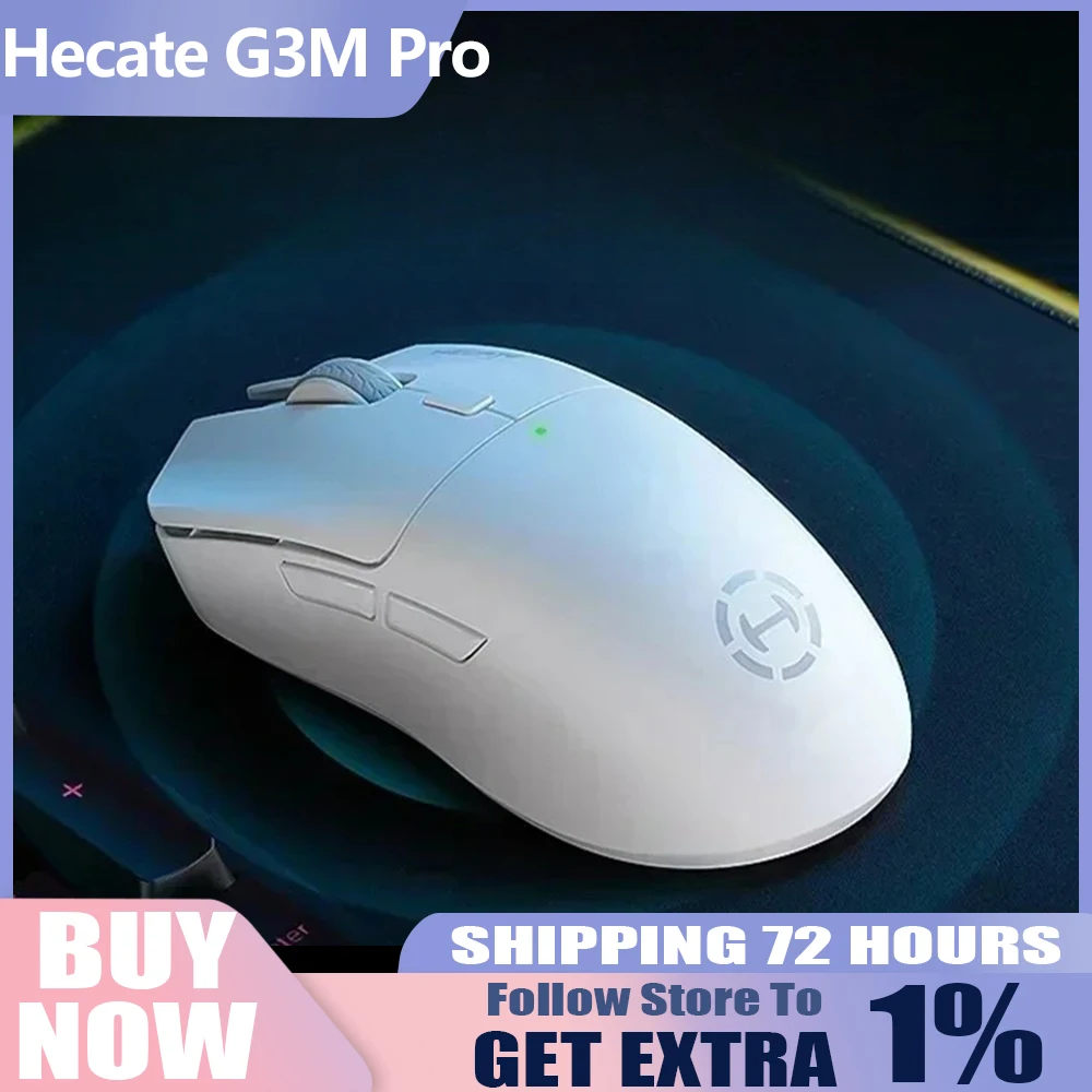

Hecate G3M Pro Wireless Mouse Ergonomic Lightweight Design Paw 3395 Sensor E-sports Gaming Mouse Computer Desktop Accessories