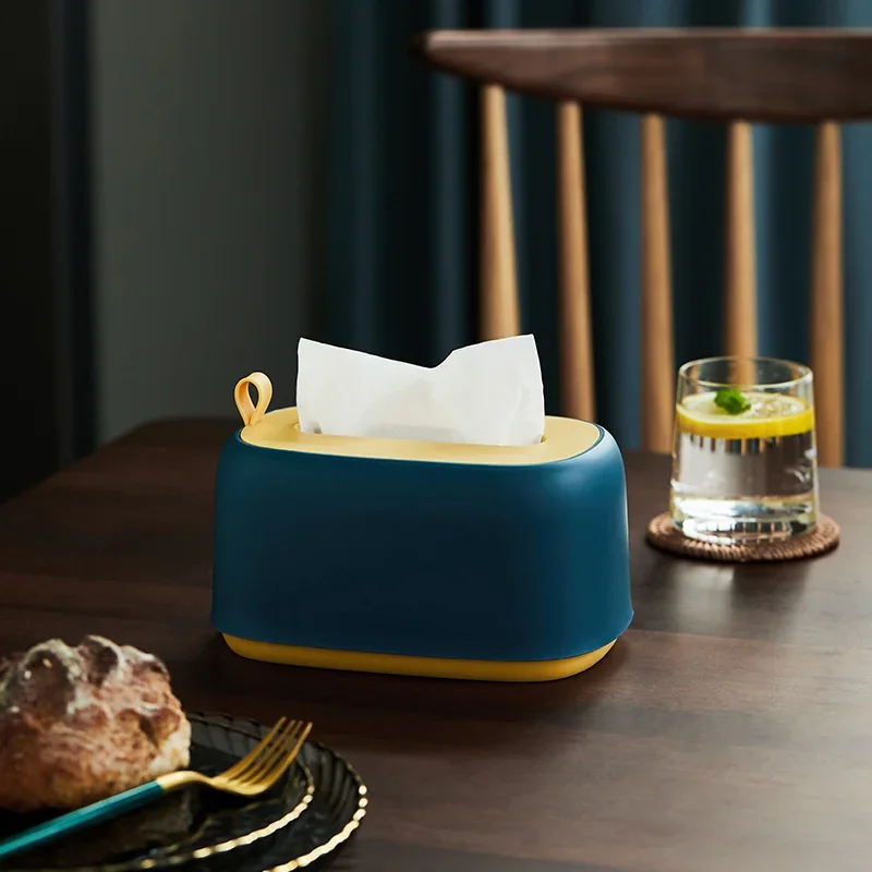 Tissue Storage Box Napkin Built-in Spring Holder Multifunctional Sundries Storage Ontainer Living Room Box For Home Office