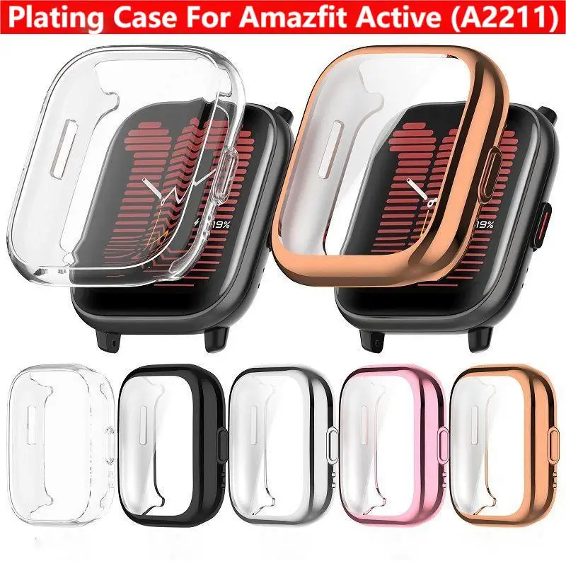 Plating TPU Protective Case Cover For Amazfit Active (A2211) Smart Watch Strap Soft Bumper Protector Shell Huami Accessoriess