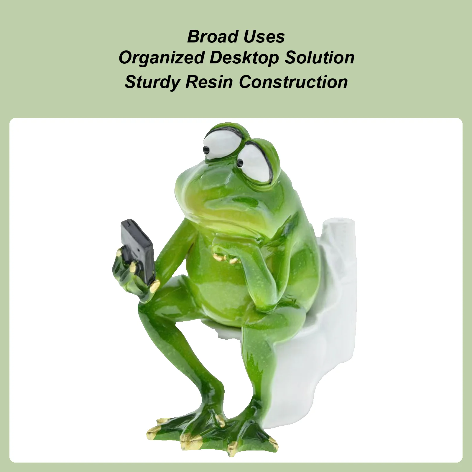 

Frog Statue Garden Decoration Animal Sculpture Resin Frog on Toilet Figurine Decorative Sculpture for Bedroom Patio Garden