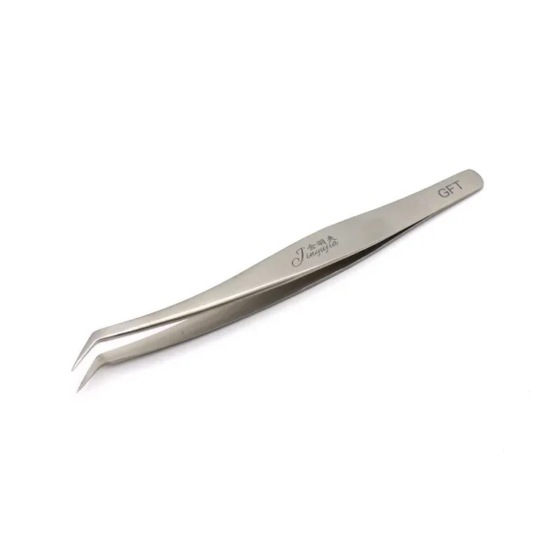 Nuovo Vetus Pinzette per piantare ciglia finte a forma di piuma d'oro/delfino Pinzas in acciaio inossidabile con custodia in banda stagnata per salone di bellezza