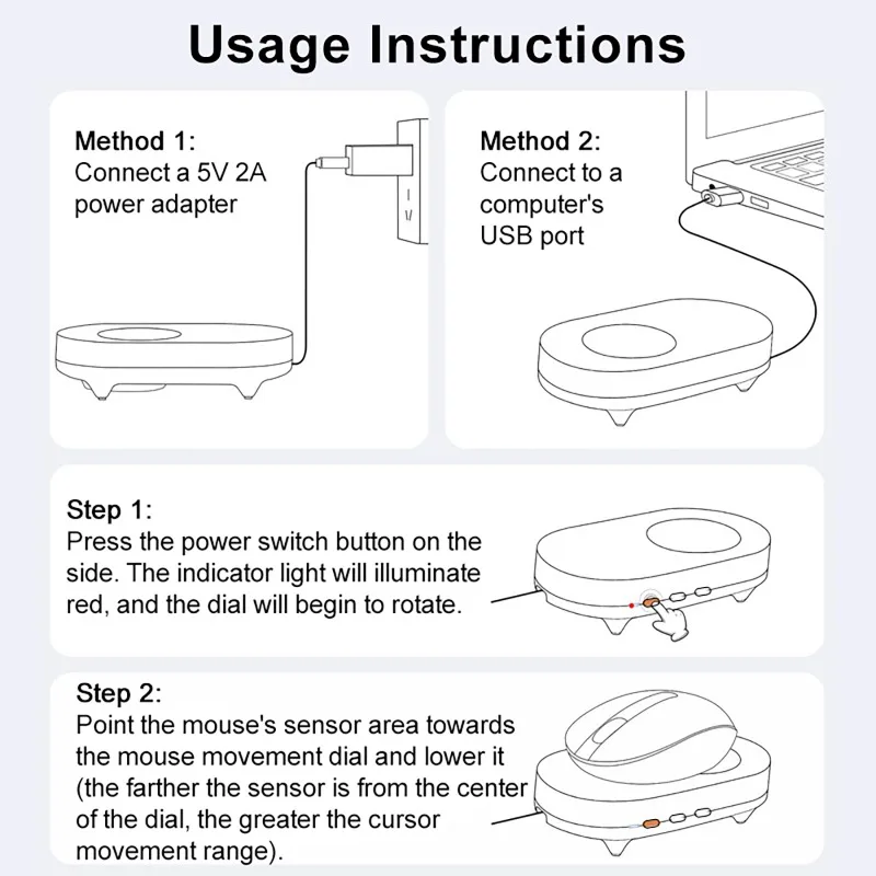 Virtual Mouse Mover Anti-Sleep Mover Automatic Mouse Movement Anti-Screen Lock Mouse Shaker with ON/OFF Switch for Computer